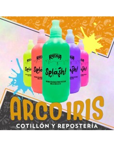 Splash Pack Surtido Fluo X 12 U De 500 Cc Cat2 Upd Carnaval -liquido Pintura Ecologica Radha-pa