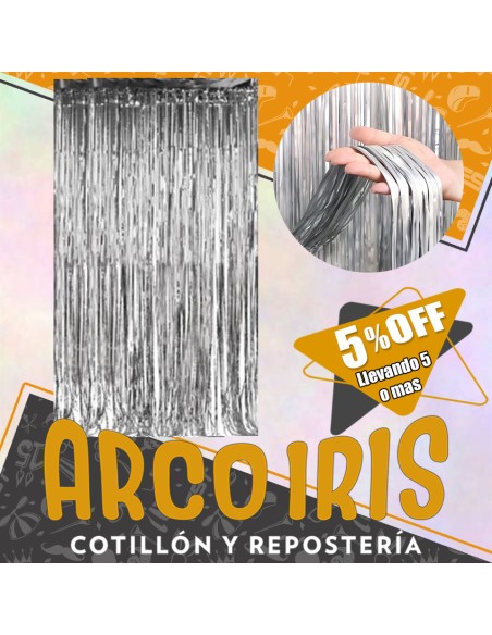 Cortina Metal Plata China Xu +5-5% - Varios Colores 1 X 2 Mt Promo Por Cantidad Cat2 Foil Fringe China Party Store