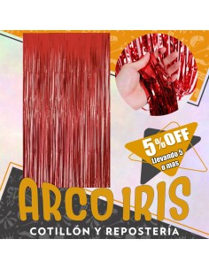Cortina Metal Roja China Xu +5-5% - Varios Colores 1 X 2 Mt Promo Por Cantidad Cat2 Foil Fringe China Party Store