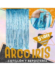 Cortina Metal Celeste China Xu +5-5% - Varios Colores 1 X 2 Mt Promo Por Cantidad Cat2 Foil Fringe China Party Store