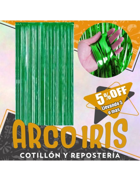 Cortina Metal Verde China Xu +5-5% - Varios Colores 1 X 2 Mt Promo Por Cantidad Cat2 Foil Fringe China Party Store