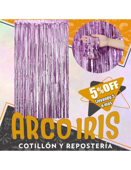 Cortina Metal Lila China Xu +5-5% - Varios Colores 1 X 2 Mt Promo Por Cantidad Cat2 Foil Fringe China Party Store