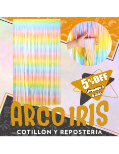 Cortina Plastica Multicolor Pastel China Xu +5-5% - 1 X 2 Mt  -a Foil Fringe Curtain China Revelacion De Genero Promo Por Can