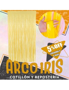 Cortina Plastica Amarilla China Xu +5-5% - 1 X 2 Mt  -a Foil Fringe Curtain China Revelacion De Genero Promo Por Cantidad