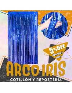 Cortina Metal Azul China Xu +5-5% - Varios Colores 1 X 2 Mt Promo Por Cantidad Cat2 Foil Fringe China Party Store