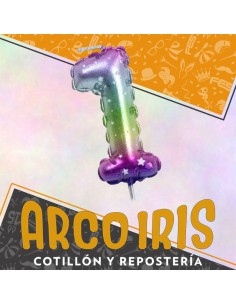 Vela Chupetin Globo Numero 1 Multicolor Xu - Party Candles China