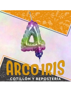 Vela Chupetin Globo Numero 4 Multicolor Xu - Party Candles China