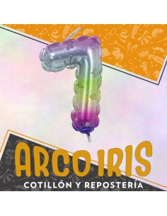 Vela Chupetin Globo Numero 7 Multicolor Xu - Party Candles China