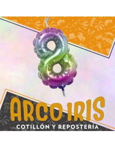 Vela Chupetin Globo Numero 8 Multicolor Xu - Party Candles China