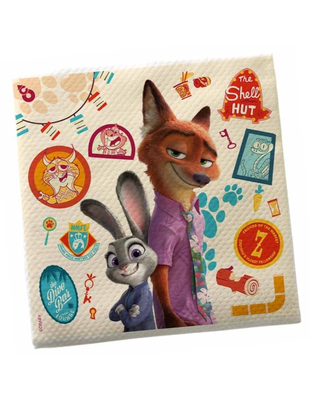 Zootopia Servilleta X 20 U - Premiun Animalitos