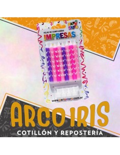 Vela Impresas Coronitas X 8 C/ Portavela