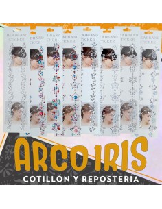 Strass Para Pelo  Xu - Blister Glitter Headband Sticker-cabeza-cara- 2