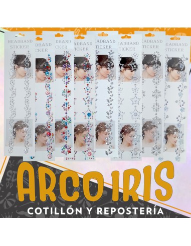 Strass Para Pelo  Xu - Blister Glitter Headband Sticker-cabeza-cara-
