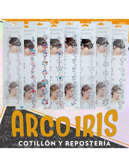 Strass Para Pelo  Xu - Blister Glitter Headband Sticker-cabeza-cara-