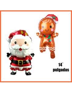Mylar 14 Navidad -baston Caramelo/dulce/papa Noel/muneco Jengibre/pinito Globo Metalizado Papel-navidad-