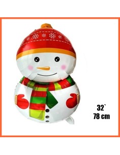 Mylar 32 Muneco Nieve 78 Cm Navidad Globo Metalizado Papel
