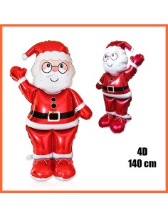 Mylar 4d Papa Noel 140 Cm Con Base -navidad Globo Metalizado Papel