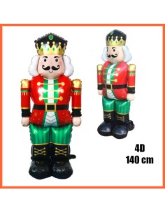 Mylar 4d Cascanueces 140 Cm Con Base -navidad Globo Metalizado Papel