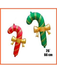 Mylar 26 Baston Navidad Metal Xu - 66 Cm Dulce Navideno Globo Metalizado Papel-con Mono-