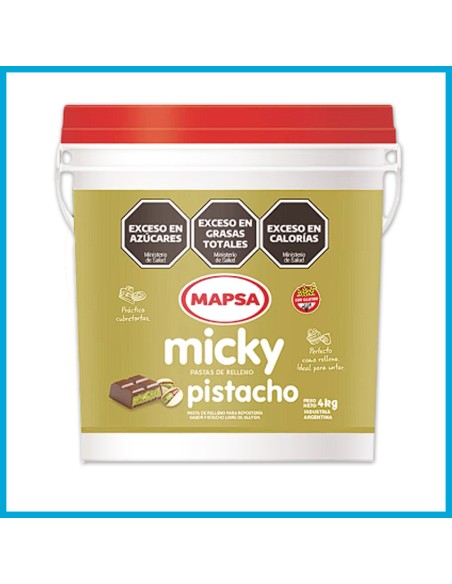 Relleno Micky Pistacho 4 Kg. - Sin Tacc Pasta Para Relleno Recubrimiento