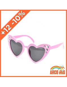 Anteojo Corazon Rosa Con Strass Plastico +12-10% - Valentin Promo Por Cantidad-varios Colores