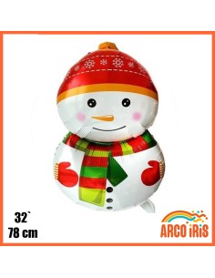 Mylar 32 Muneco Nieve 78 Cm Navidad Globo Metalizado Papel