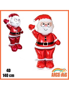Mylar 4d Papa Noel 140 Cm Con Base -navidad Globo Metalizado Papel