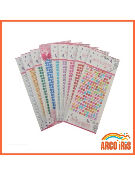 Strass Redondos Color  - Blister-10 X 23 Cm-say It In Carystals-