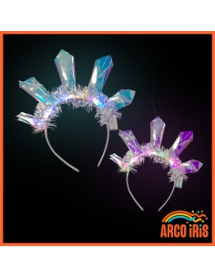 Luminoso Vincha 5 Puntas Y Lameta X 12 - Bolsa Cerrada-led Princesa-