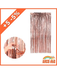 Cortina Metal Rosa Gold China Xu +5-5% - Varios Colores 1 X 2 Mt Promo Por Cantidad Cat2 Foil Fringe China Party Store