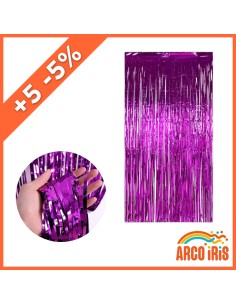 Cortina Metal Violeta China Xu +5-5% - Varios Colores 1 X 2 Mt Promo Por Cantidad Cat2 Foil Fringe China Party Store