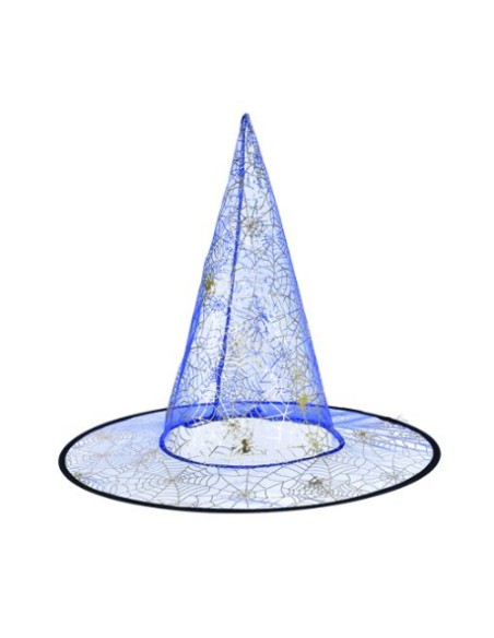 Gorro Bruja Alambre Transparente X U +12-10%-con Telarana-calabaza-fantasma En Dorado Y Plateado-precio Promocion-